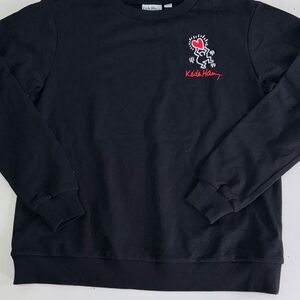 Keith Haring Women's Black Crewneck Sweater Sz Small NEW